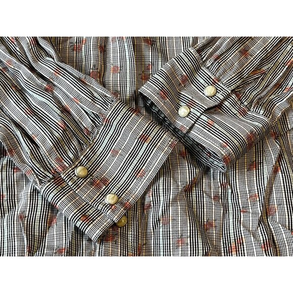 Wrangler Retro Top Women Size XL Floral Pearl Snap Western Rodeo Cowgirl Country - Picture 16 of 16